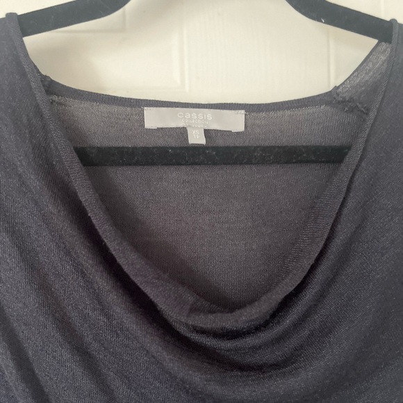 Cassis Collection Silk cowlneck gray blouse - Picture 11 of 11